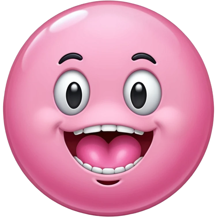 Pink bubble-gum emoji