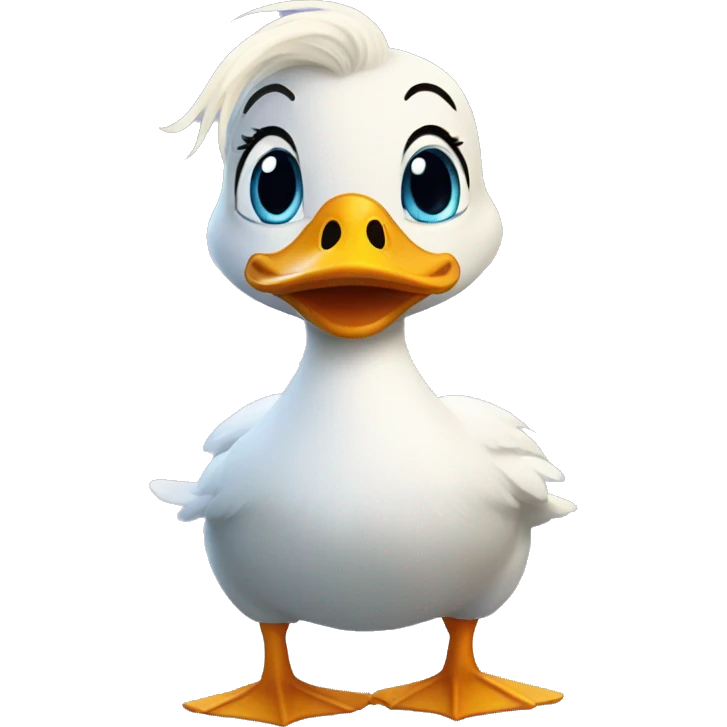 duck with hair like elsa from forzen emoji