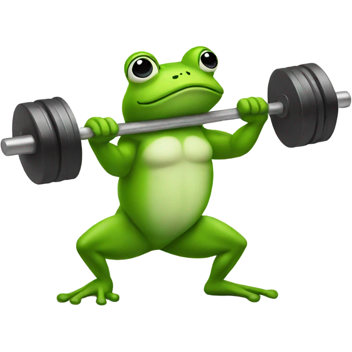 A frog lifting weights  emoji