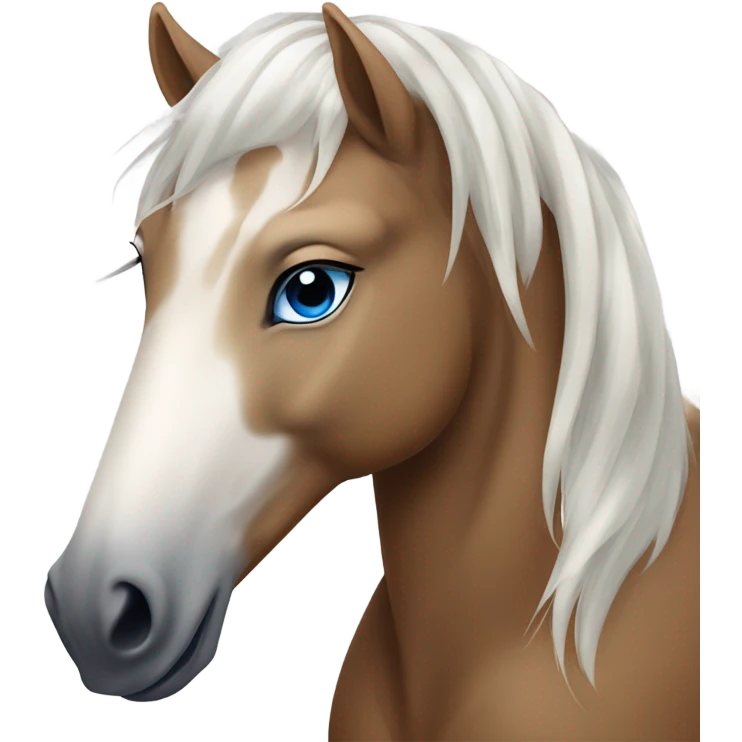 Horse bai pie with blue eyes emoji