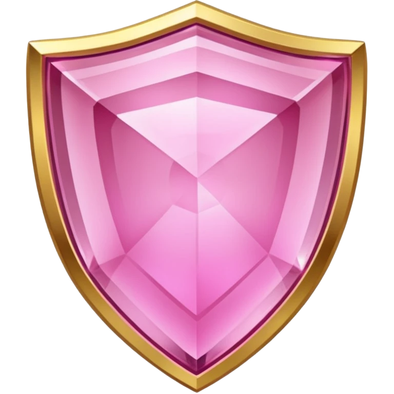 Pink crystal shield golden border emoji