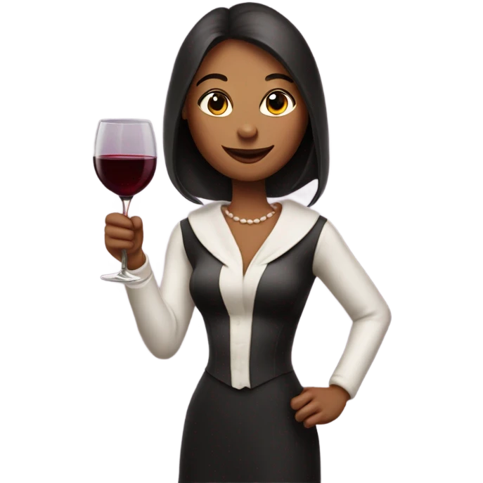 Woman Bunny drinking red wine emoji