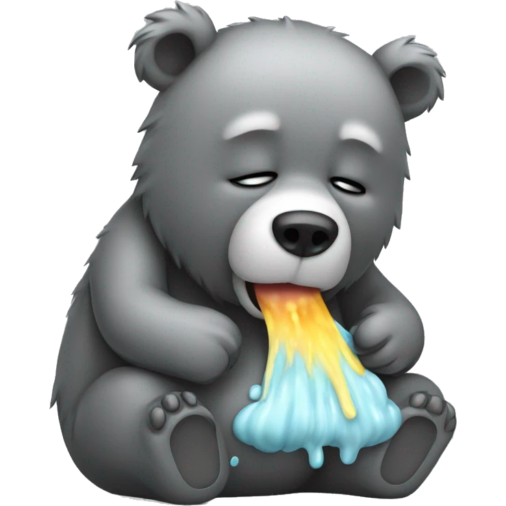 realistic-grey-bear-is-vomiting emoji