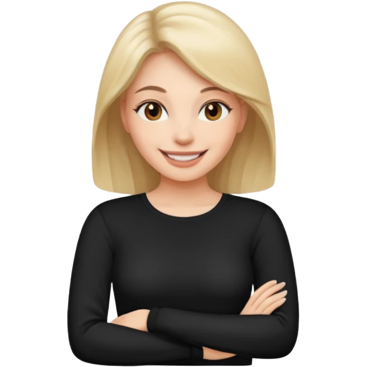create an emoji, black long sleeves, for women, now human emoji