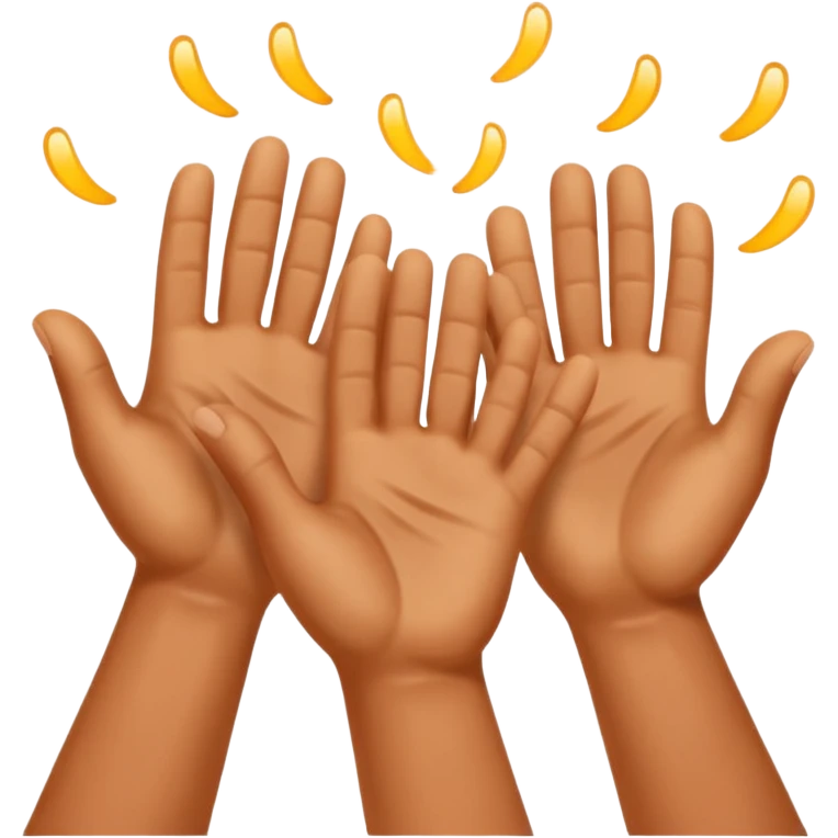hands clapping, joyful celebration, focus on hands, motion blur, bright background emoji