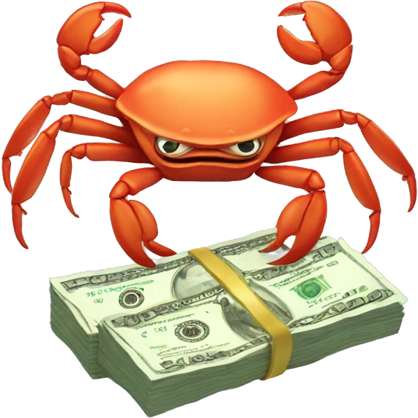 Crab with money emoji