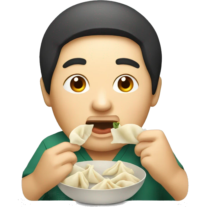 Big Asian Eating dumplings  emoji