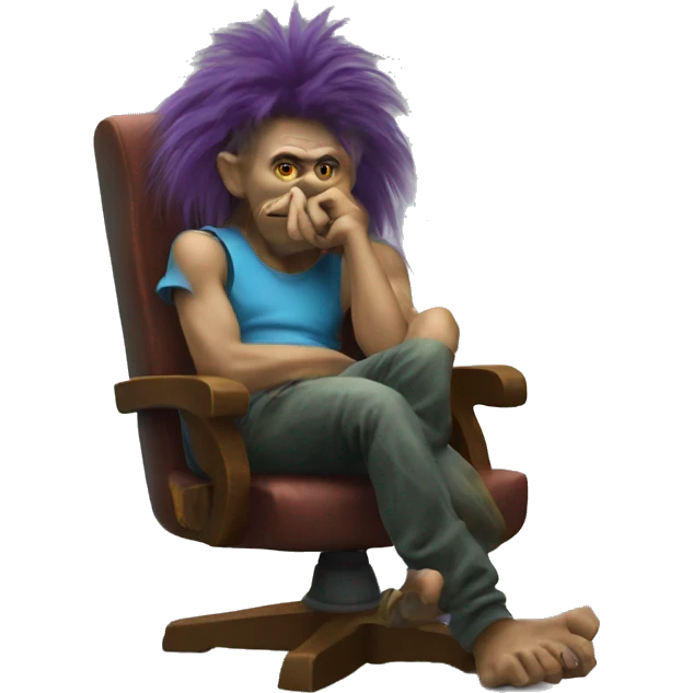 troll thinking on a Gaming chair emoji