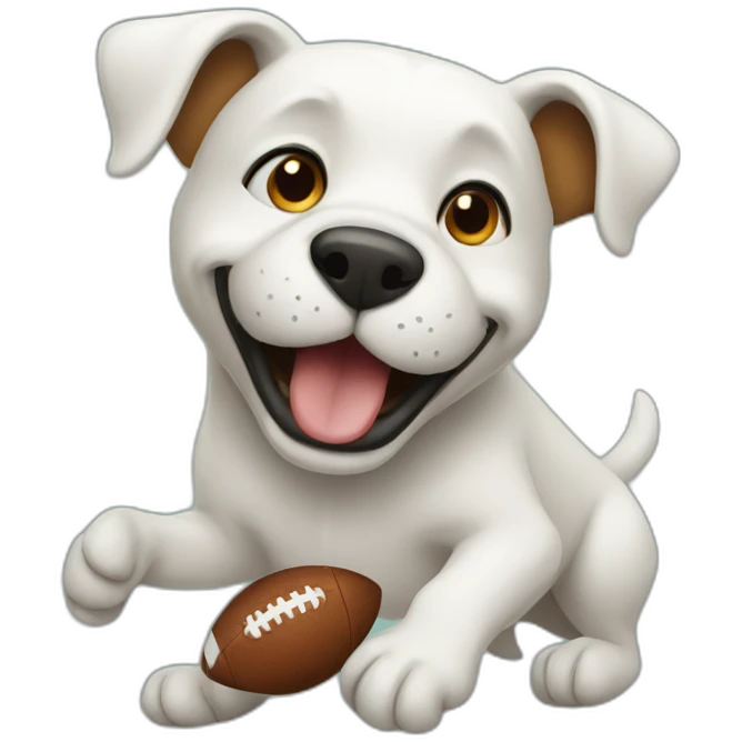 Dog playing football emoji