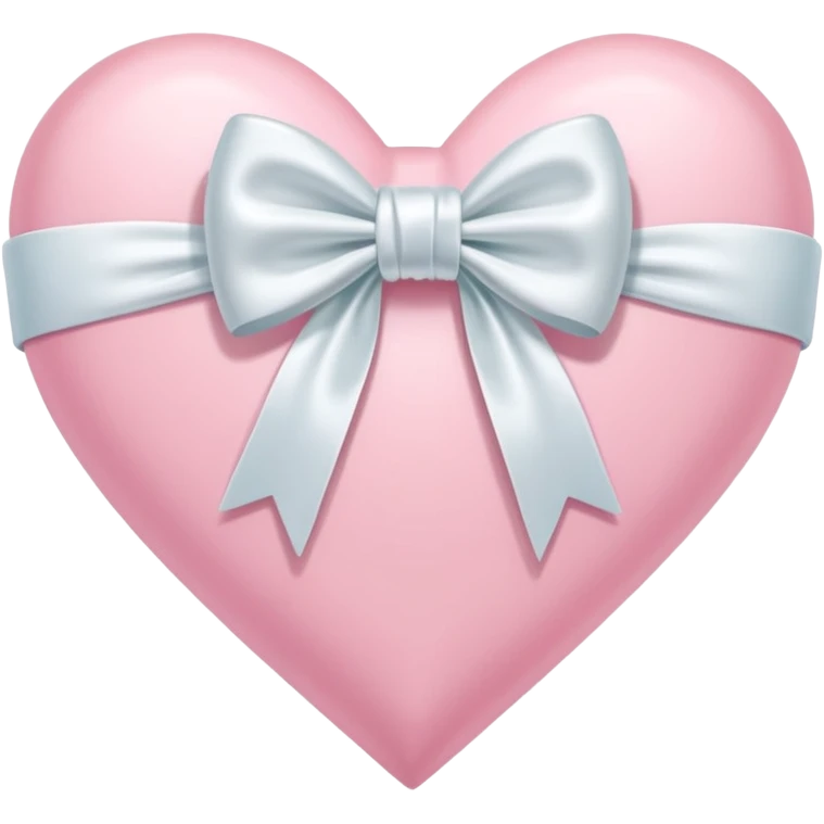 Pastel pink heart with white bow emoji