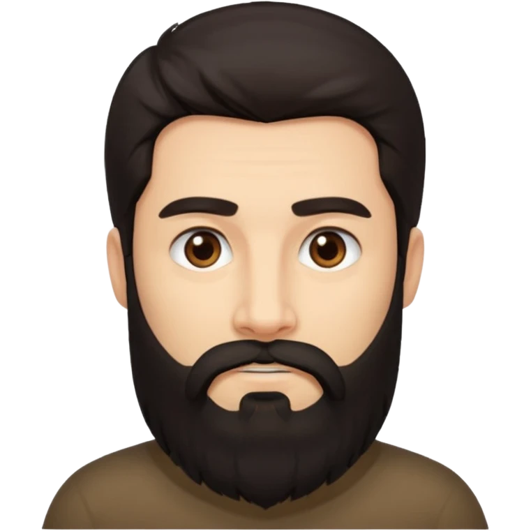 middle length dark hair man with long beard emoji