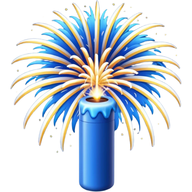 deep blue firework travelling through the sky ready to explode emoji