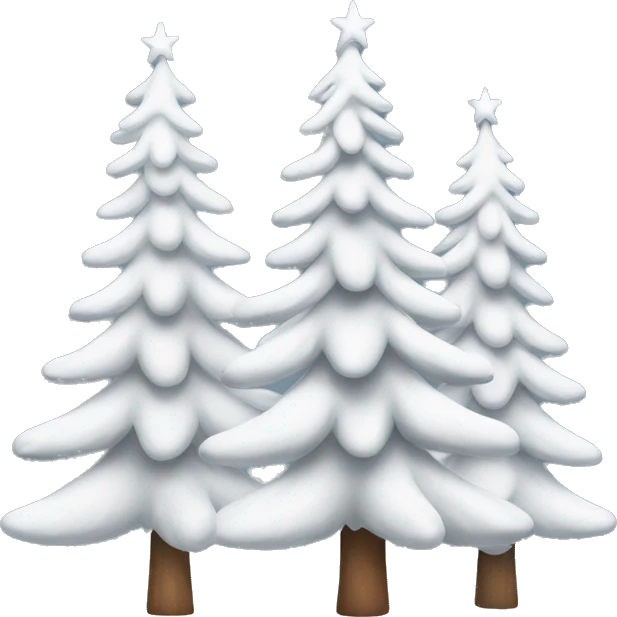  actual white fir christmas tree isolated.  emoji