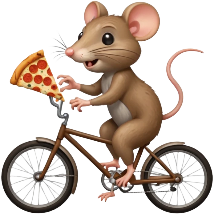 rat stealing pizza on a bike emoji