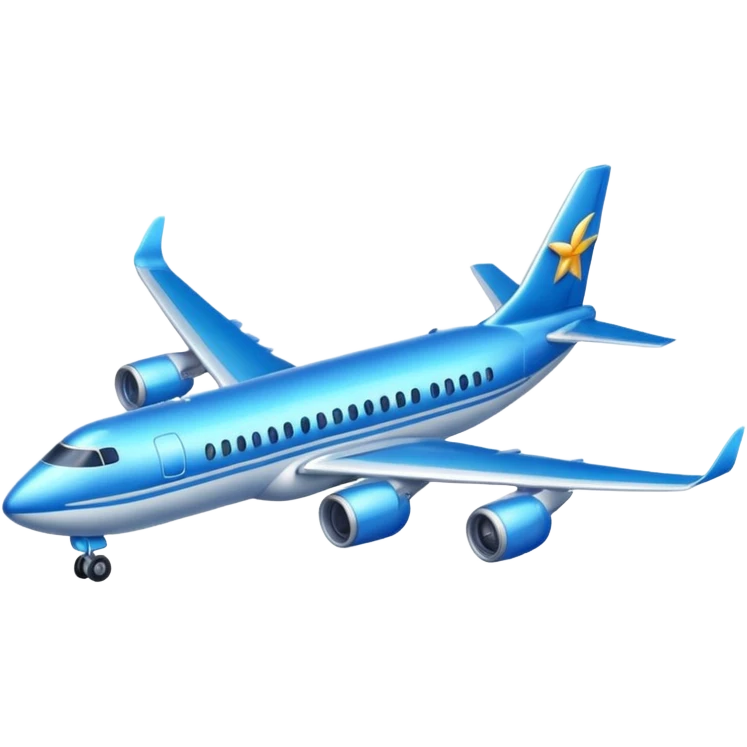 Glitter blue avião emoji