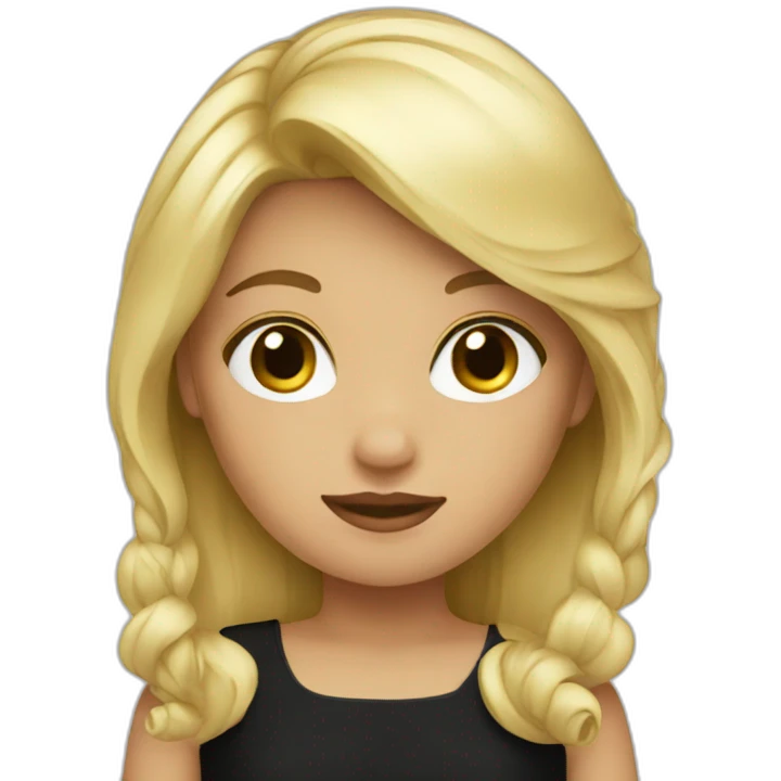 blond girl with black dress emoji