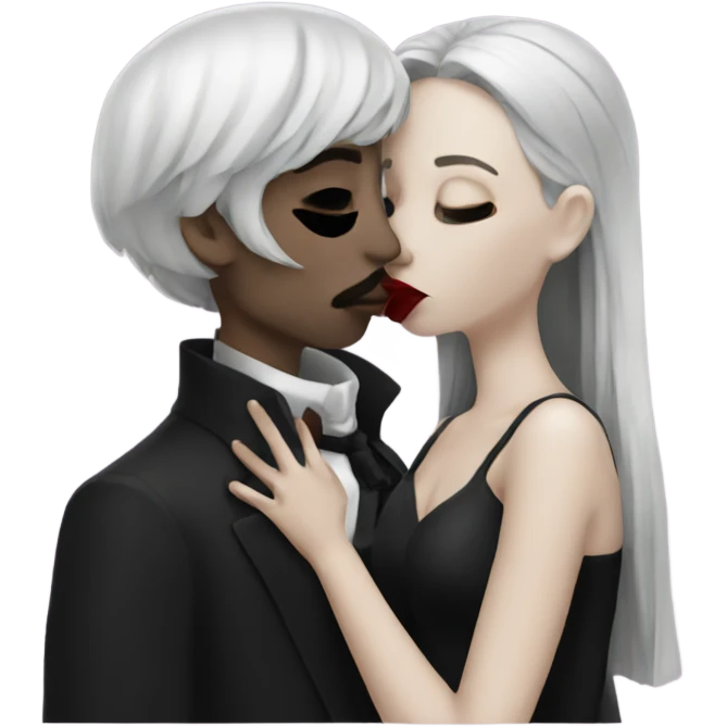 Kissing gothic emoji