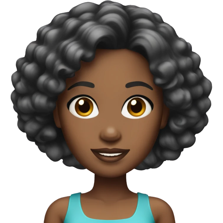 A black Barbie with a short hair  emoji