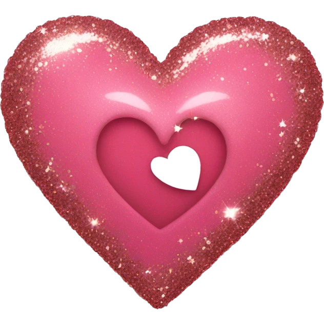 Rosa heart with glitter emoji
