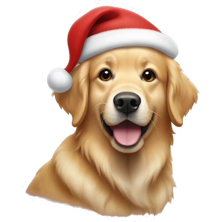 Golden retriever dressed as Santa Claus  emoji