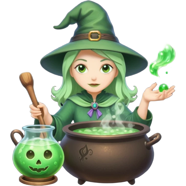 green witch cooking potion emoji