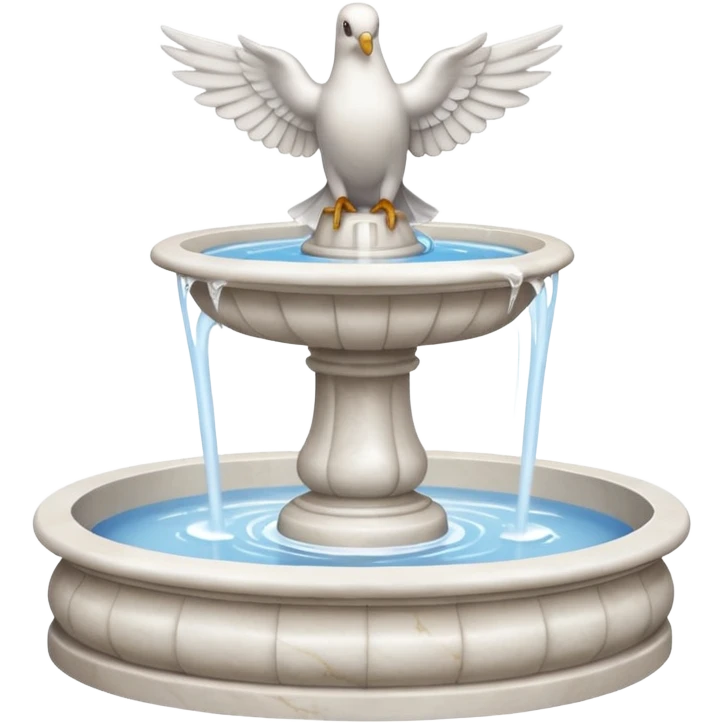White small marble fountain with a dove sitting on it  emoji