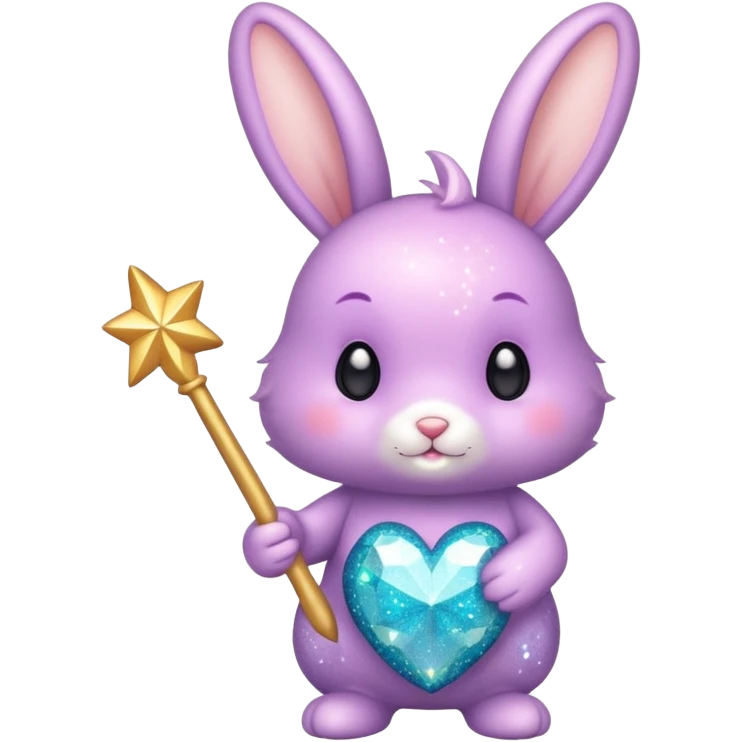 Fairy glitter bunny with wand  emoji