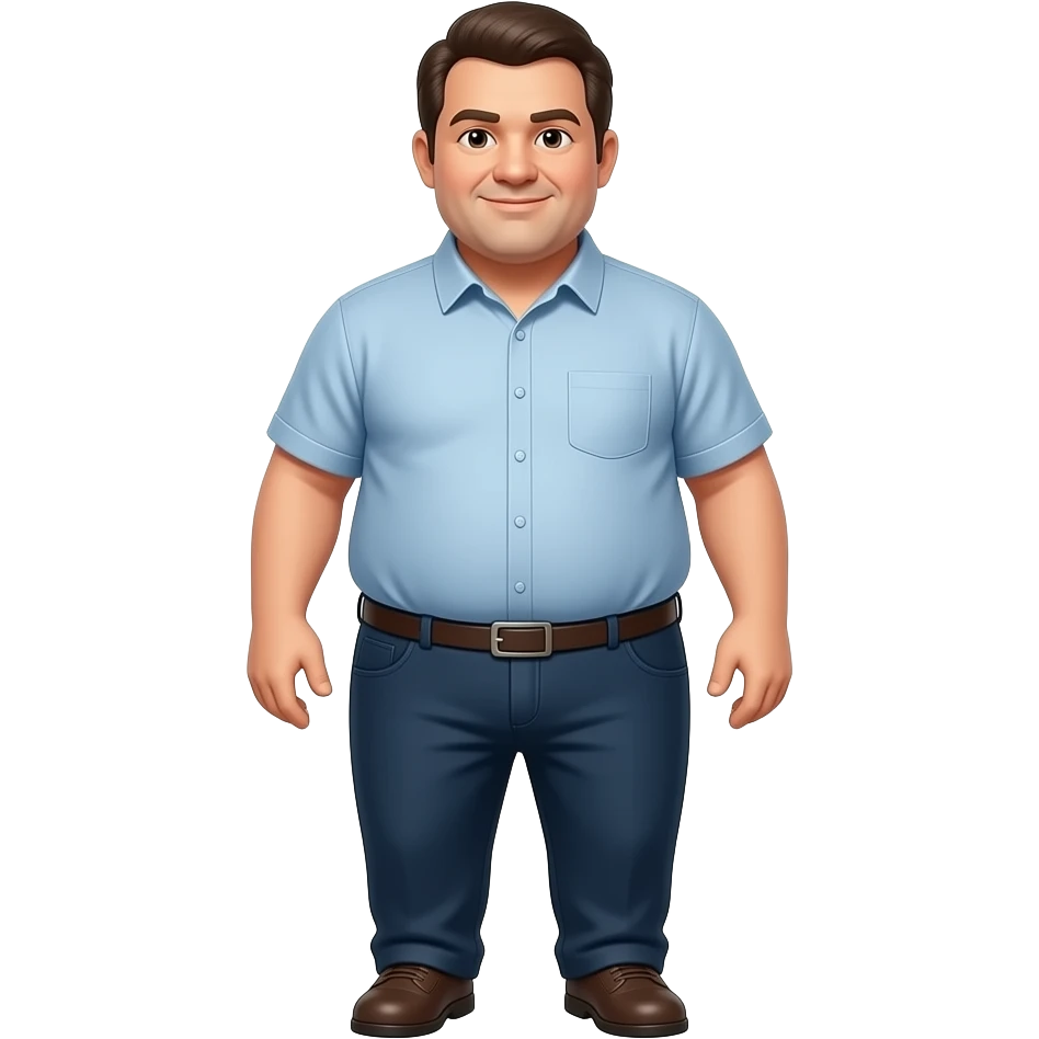 Make a emoji with a fat middle aged man with pants on emoji