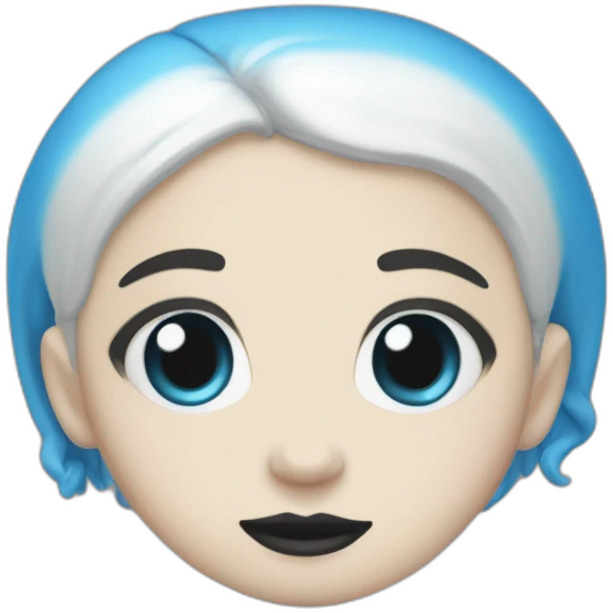 Wednesday Addams blue smurf skin emoji