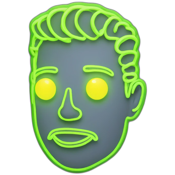 Juicy booty neon sign style male emoji