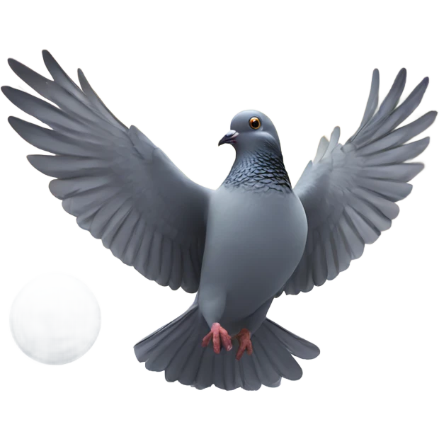 Pigeon throwing a snowball  emoji