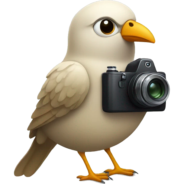 Bird with a camera emoji