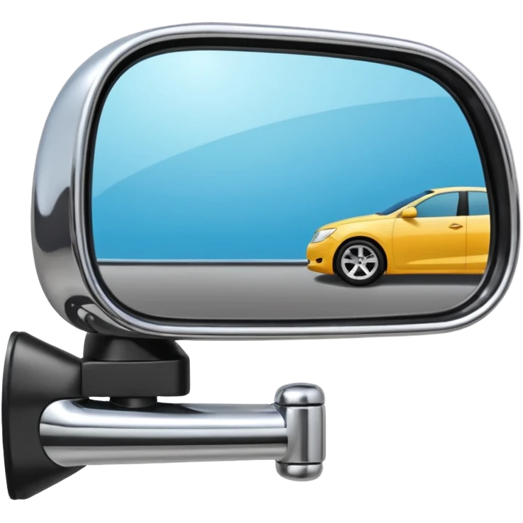 modern vehicle side mirror with reflective glass emoji