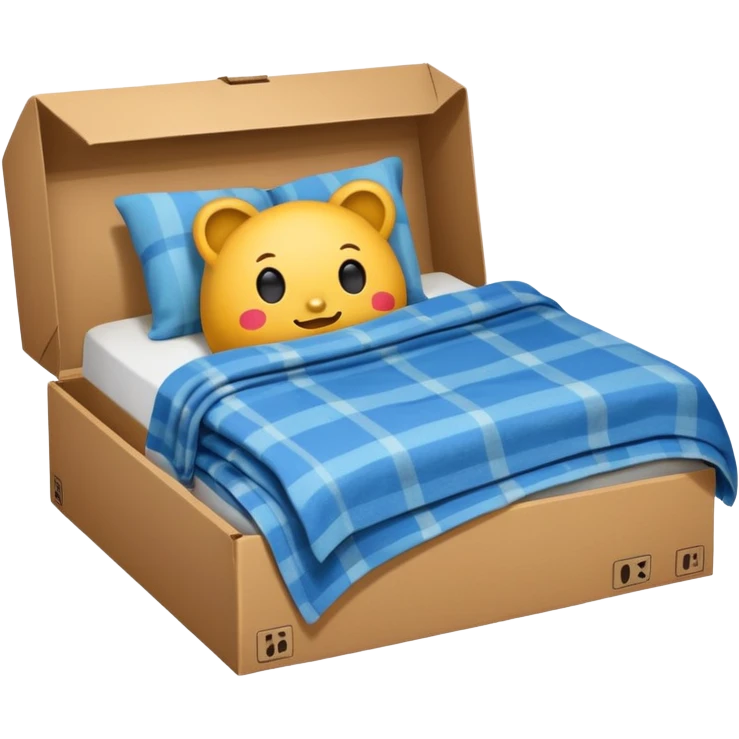 Bed in cardboard box  emoji