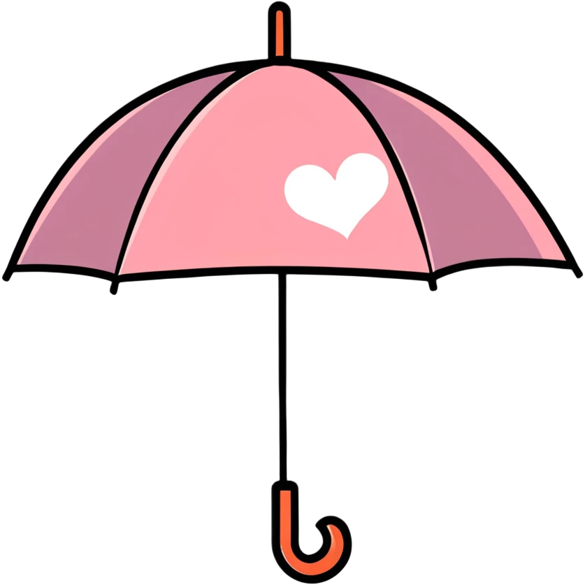 Umbrella with heart symbol representing protection for sexual health clinic emoji