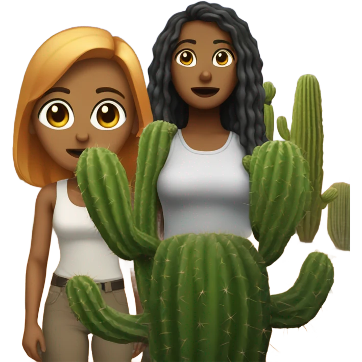 Brutally massive women by a cactus emoji