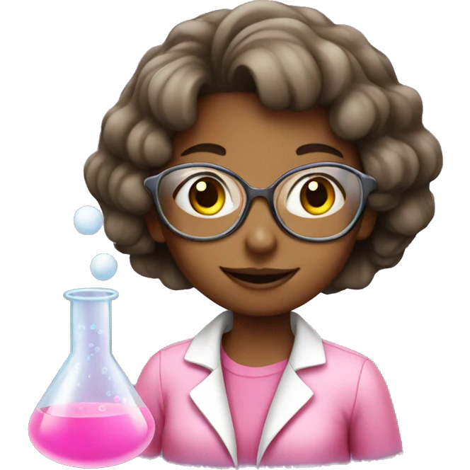 pink girl doing chemistry  emoji
