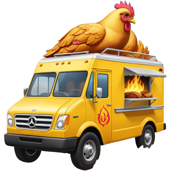 Barbie’s insanely flaming hot butt burning chicken sandwich Extended length Sprinter 4500 van high roof off road rally delivery food truck capable of rock and desert racing  emoji