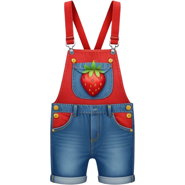 Strawberry overalls emoji