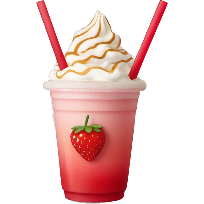 Starbucks strawberry and crème frappe emoji