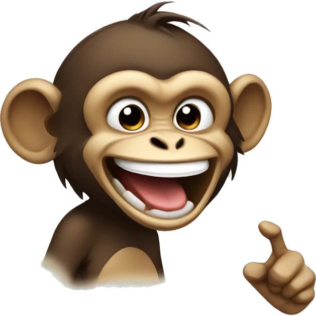 The monkey laughs and points his finger emoji