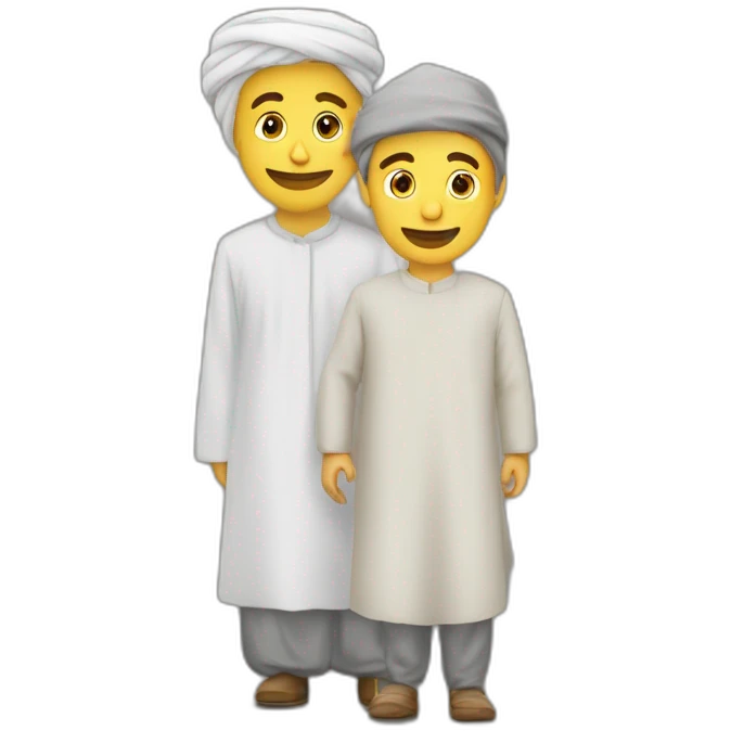 deux frères musulman un a côté de l’autre  emoji