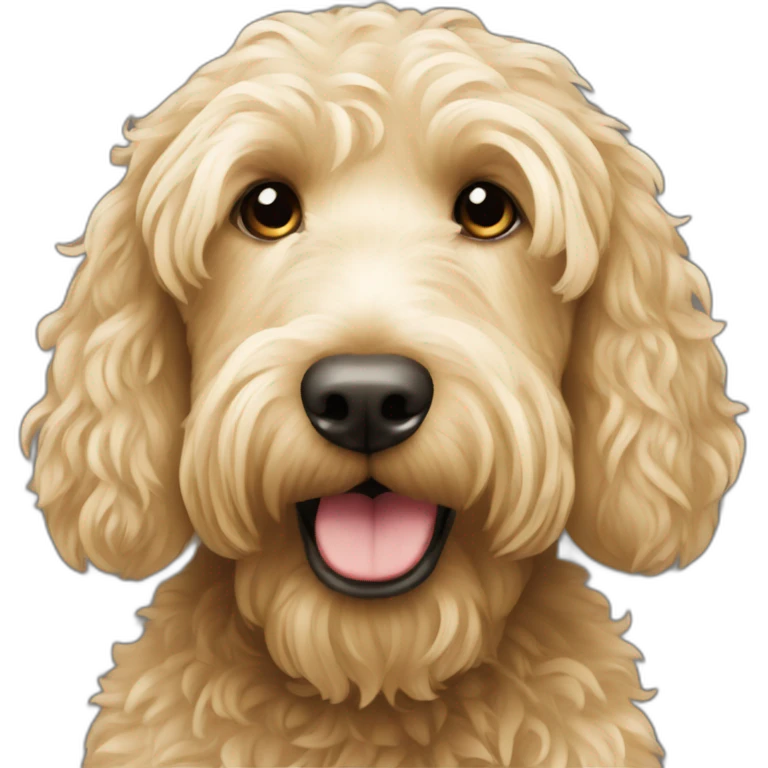 Femme blonde tiens Labradoodle blond emoji