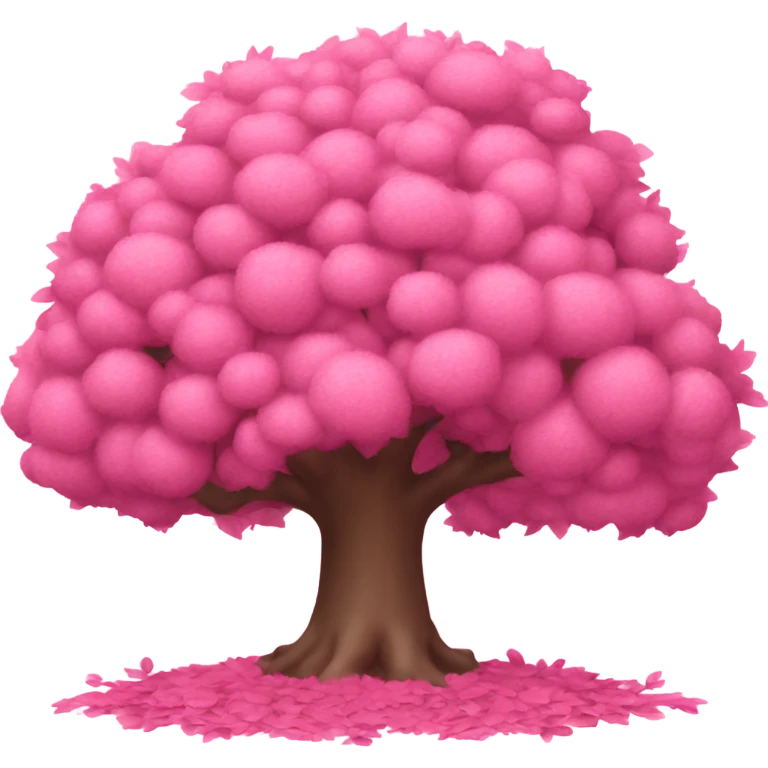 Pink tree covered with pink leaves  emoji