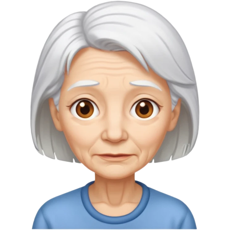 old adult female, white hair emoji
