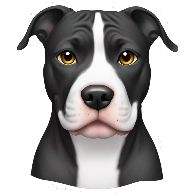 American pitbull terrier black and white emoji