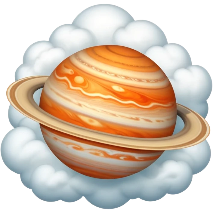 Jupiter is a round planet emoji