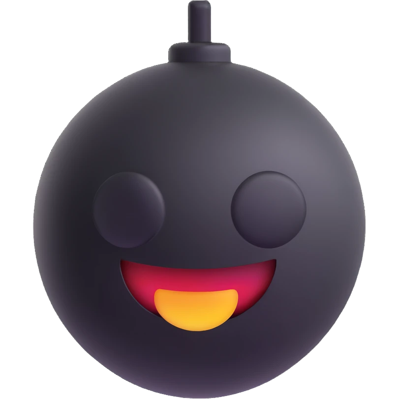 black bomb 3D emoji style emoji