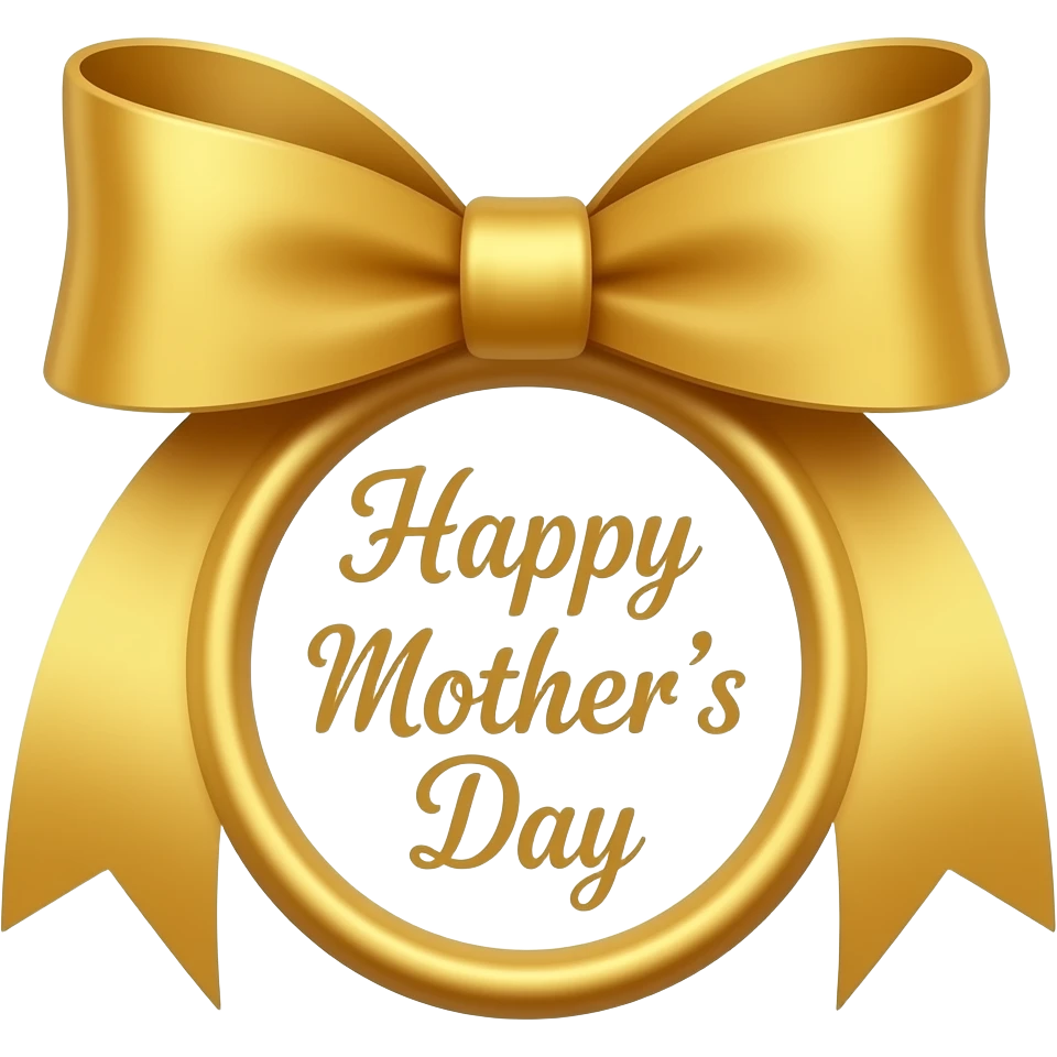 LAZO  DOBRE DORADO MEDIANO QUE DENTRO DEL ALZO DIGA FELIZ DIA DE LAS MADRES EN LETRA ELEGANTE EN ESPAÑOÑ emoji