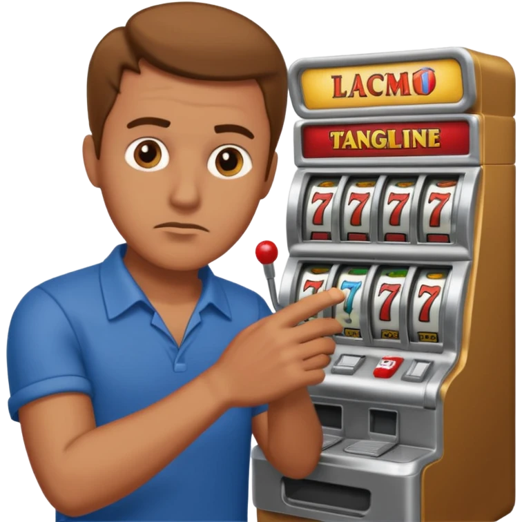 Man slot machine loser L hand emoji